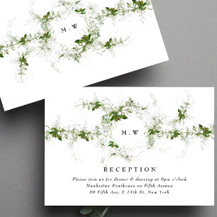 Eucalyptus Wreath Monogram Wedding Reception Enclosure Card