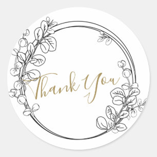 Eucalyptus wreath personalised text classic round sticker