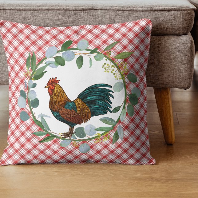 Eucalyptus Wreath & Rooster Farmhouse Cushion (Creator Uploaded)