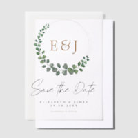 Eucalyptus Wreath Sage Green & Gold Save The Date