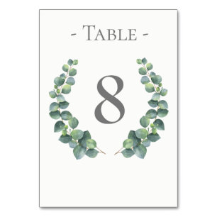 Eucalyptus Wreath Table Number Card