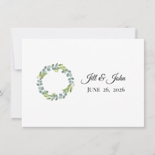 Eucalyptus Wreath Wedding Invitation Stationery