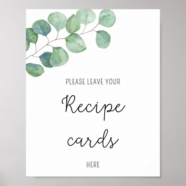Eucalyptus - Your recipe card here poster (Front)