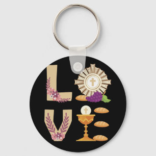 Eucharis Catholic 1st Holy Communion for Girls Key Ring