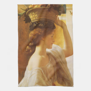 Eucharis - Girl With a Basket of Fruit by Leighton Tea Towel