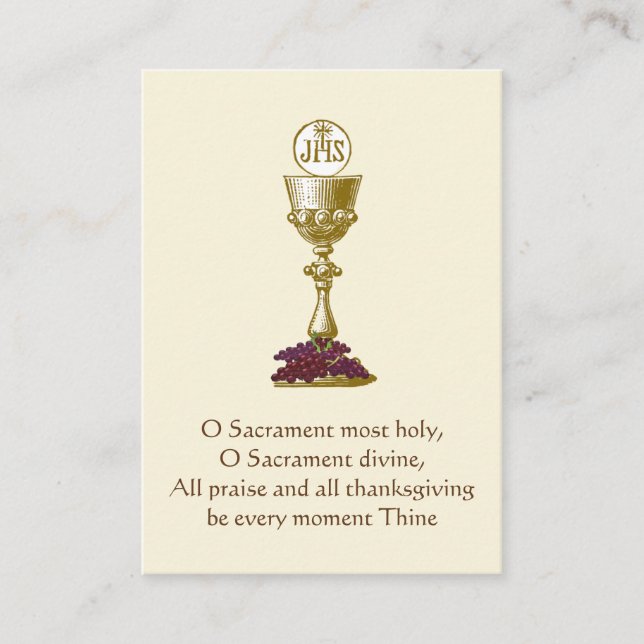 Eucharist  Chalice Religious Catholic Communion  Business Card (Front)