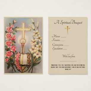 Eucharist Roses Spiritual Bouquet Prayer Holy Card