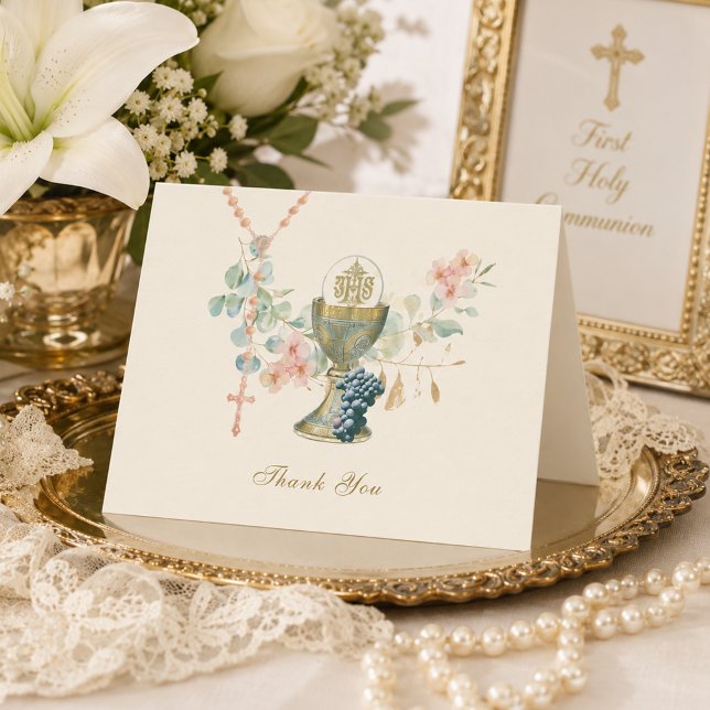Eucharistic Chalice First Communion Ordination Holiday Card (Creator Uploaded)