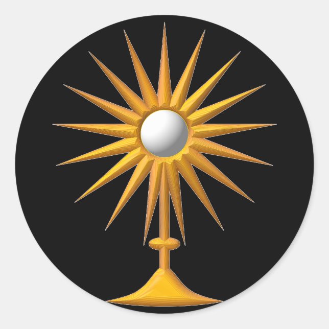Eucharistic Monstrance Classic Round Sticker (Front)