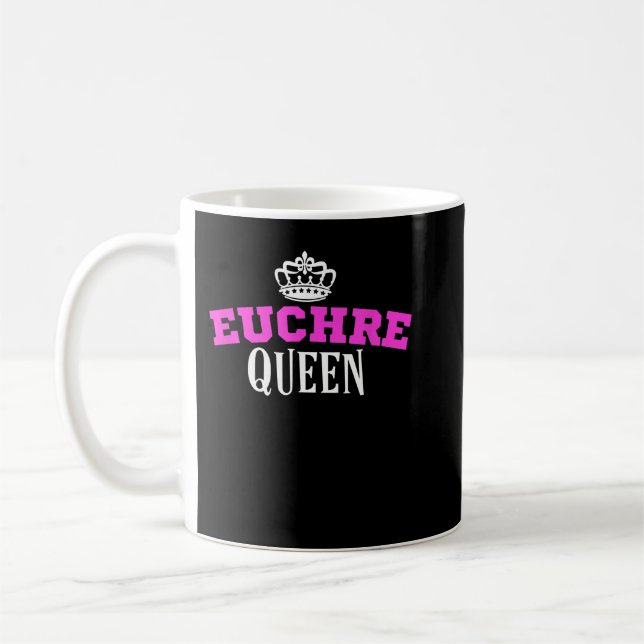 Euchre Card Game Queen Mum  Aunt Hearts Clubs  Coffee Mug (Left)