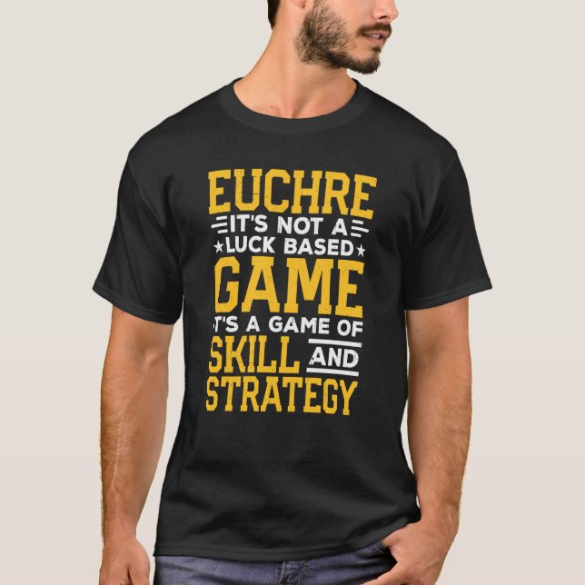 Euchre Card Game Skills Euchre Players Expert Spor T-Shirt (Front)