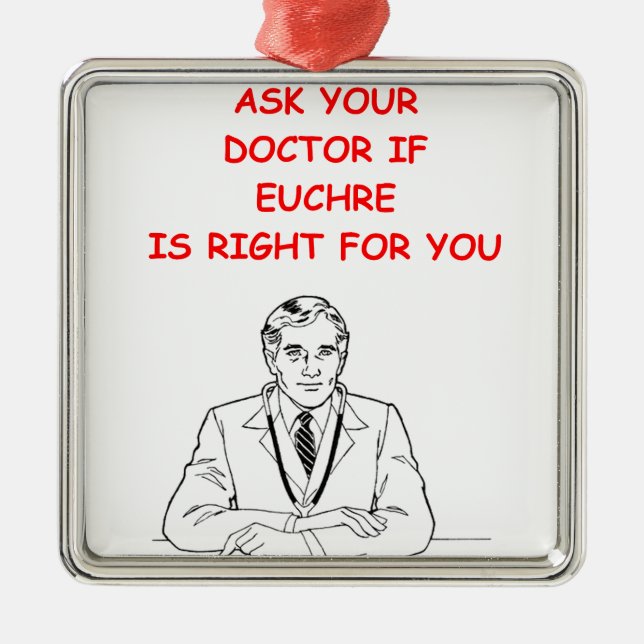 EUCHRE METAL TREE DECORATION (Front)