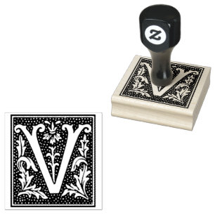 Euclid Capital Letter V Rubber Stamp