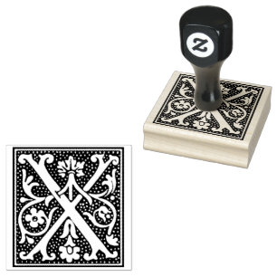 Euclid Capital Letter X Rubber Stamp
