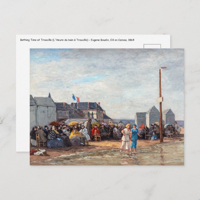 Eugene Boudin - Bathing Time at Trouville Postcard (Front/Back)
