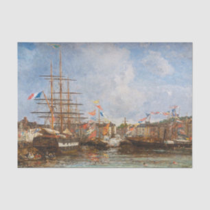 Eugene Boudin - Festival in the Harbor of Honfleur Tissue Paper