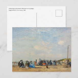 Eugene Boudin - Gathering on the Beach Postcard