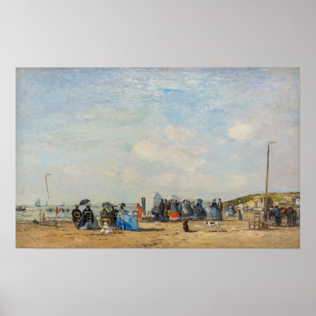 Eugene Boudin - Gathering on the Beach Poster (Front)