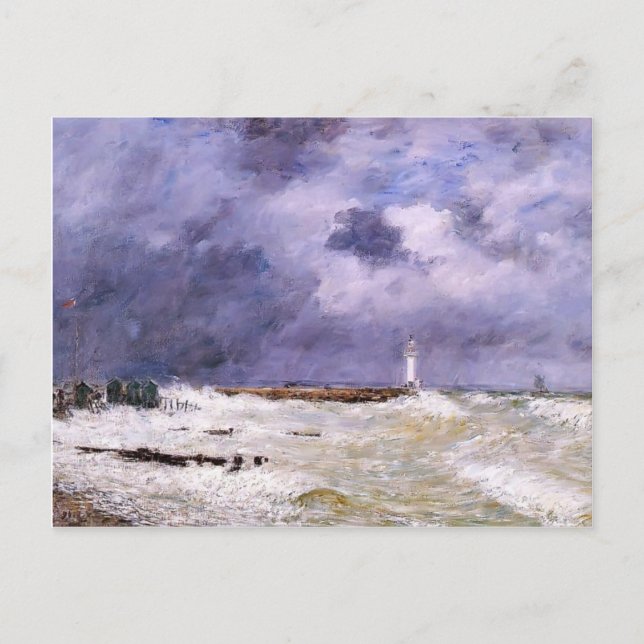 Eugene Boudin- Le Havre. Heavy Winds off Frascati. Postcard (Front)