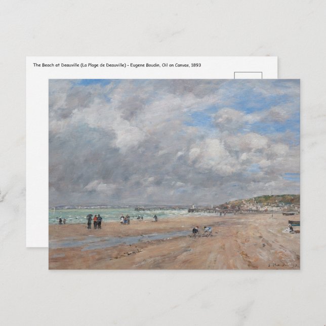 Eugene Boudin - The Beach at Deauville Postcard (Front/Back)