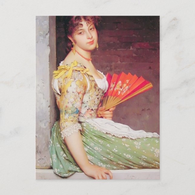 Eugene de Blaas- Daydreaming Postcard (Front)