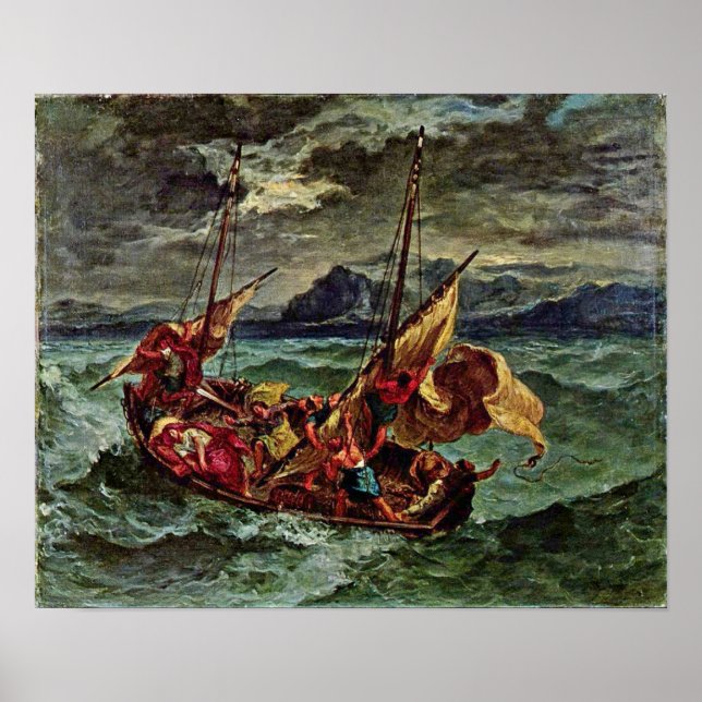 Eugene Delacroix - Christ in the Sea of Galilee Poster (Front)