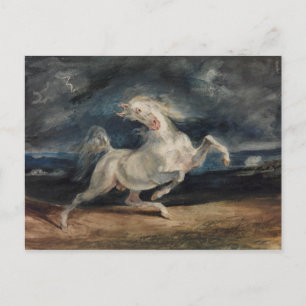 Eugene Delacroix - Horse Frightened by Lightning Postcard