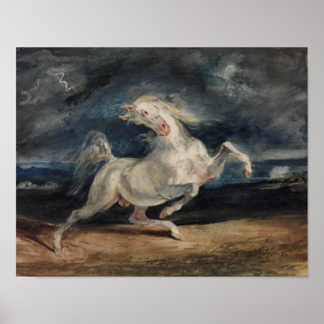 Eugene Delacroix - Horse Frightened by Lightning Poster (Front)