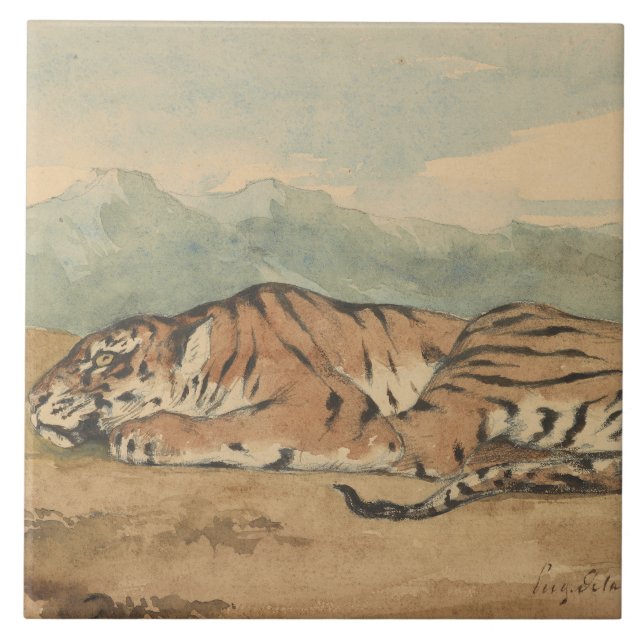 Eugene Delacroix - Royal Tiger Tile (Front)