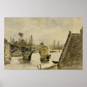Eugene Delacroix - The Old Bridge at Nantes Poster