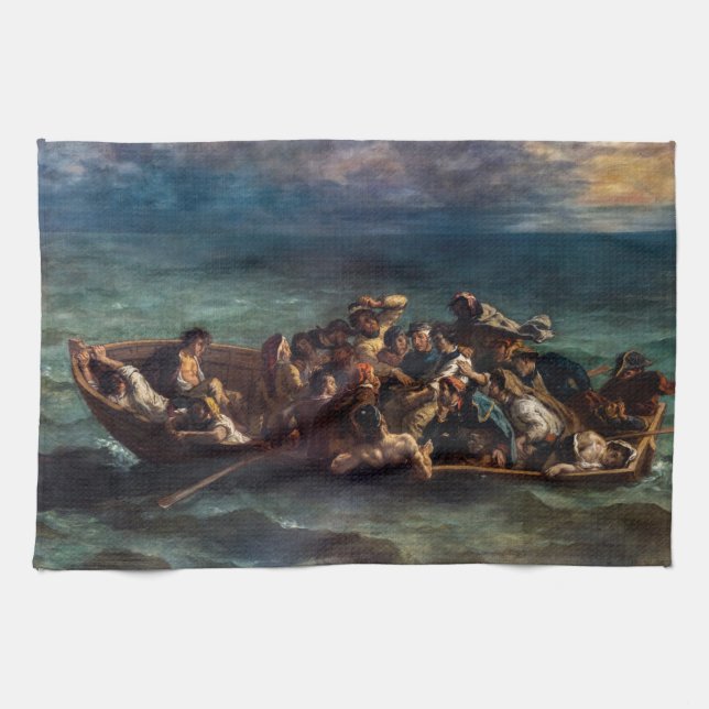 Eugene Delacroix - The Shipwreck of Don Juan Tea Towel (Horizontal)