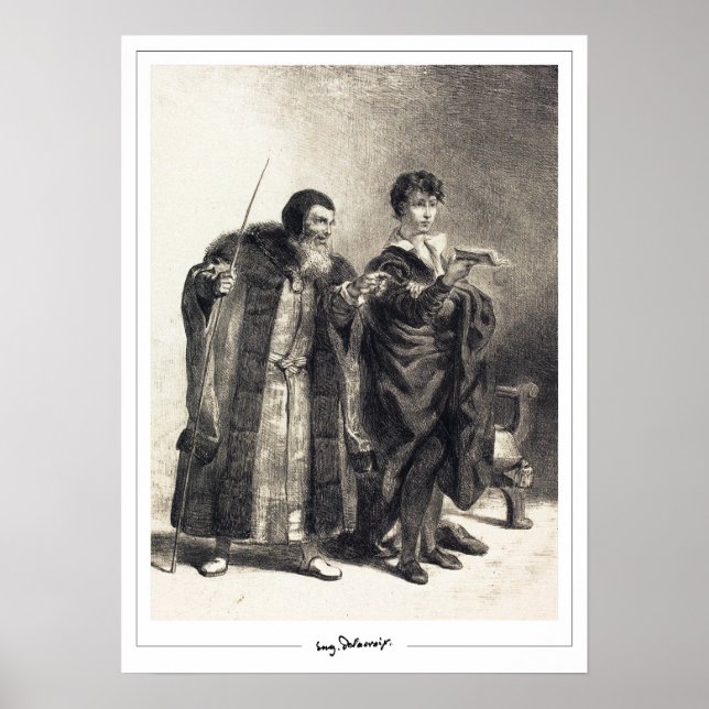 Eugène Delacroix Zedign Art Poster #698 (Front)