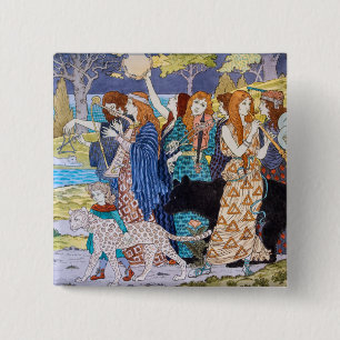 Eugene Grasset, Felix Gaudin - Harmony 15 Cm Square Badge