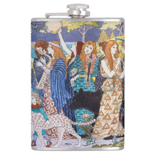 Eugene Grasset - Harmony Decorative Panel Hip Flask