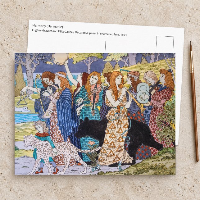 Eugene Grasset - Harmony Decorative Panel Postcard (Creator Uploaded)