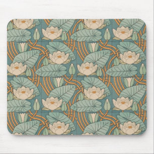 Eugene Grasset Water Lily Lilies Floral Design Mouse Pad
