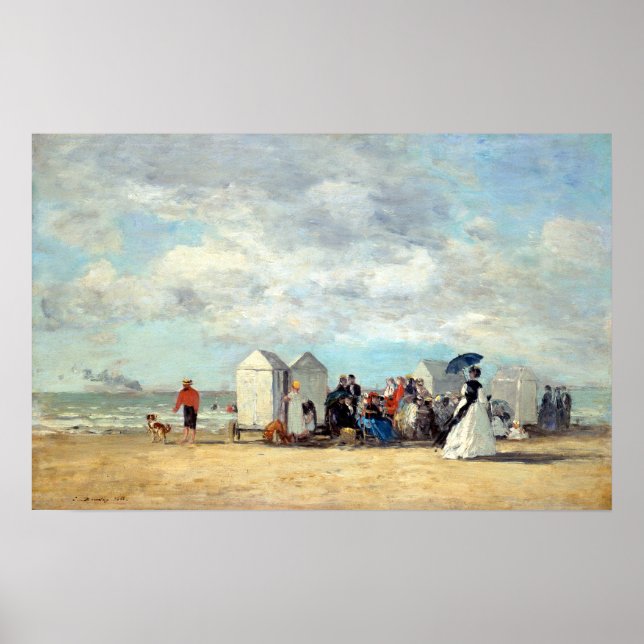 Eugène Louis Boudin Beach Scene Poster (Front)