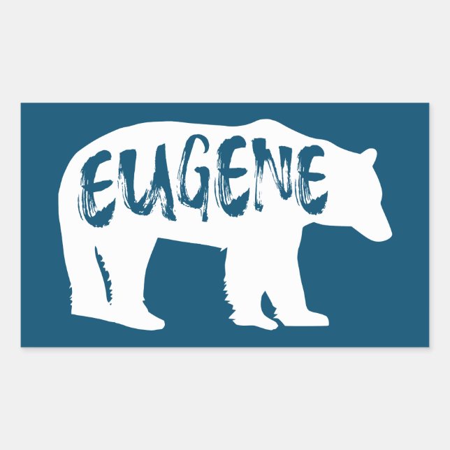 Eugene Oregon Bear Rectangular Sticker (Front)