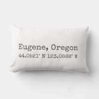 Eugene, Oregon Coordinates Lumbar Pillow