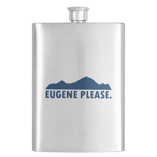 Eugene Oregon Please Hip Flask (Front)