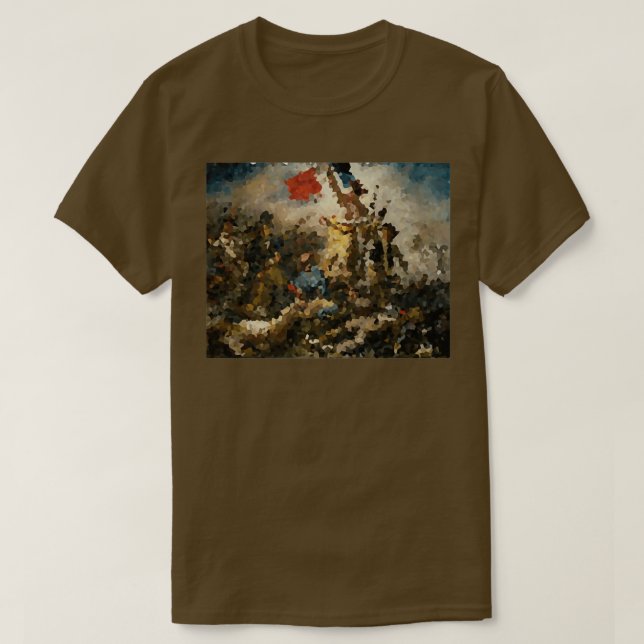 Eugne Delacroix Liberty Leading the People Pixelat T-Shirt (Design Front)