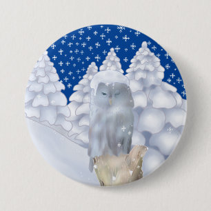 Eule im Schnee 7.5 Cm Round Badge