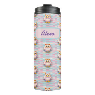Eule mit Querstreifen muster pastellfarben Muster Thermal Tumbler