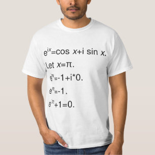 Euler's Formula, Derivation of Identity T-Shirt