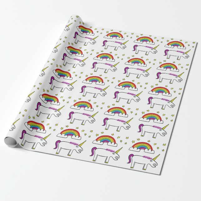 Eunice the Unicorn - Matte Wrapping Paper 30"x6ft (Unrolled)