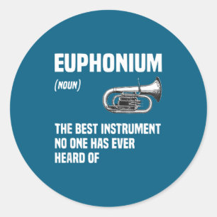 Euphonium Brass Instrument Marching Band Classic Round Sticker