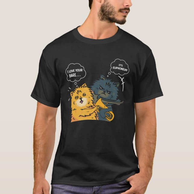 Euphonium Cat Slapping Euphoniumist T-Shirt (Front)