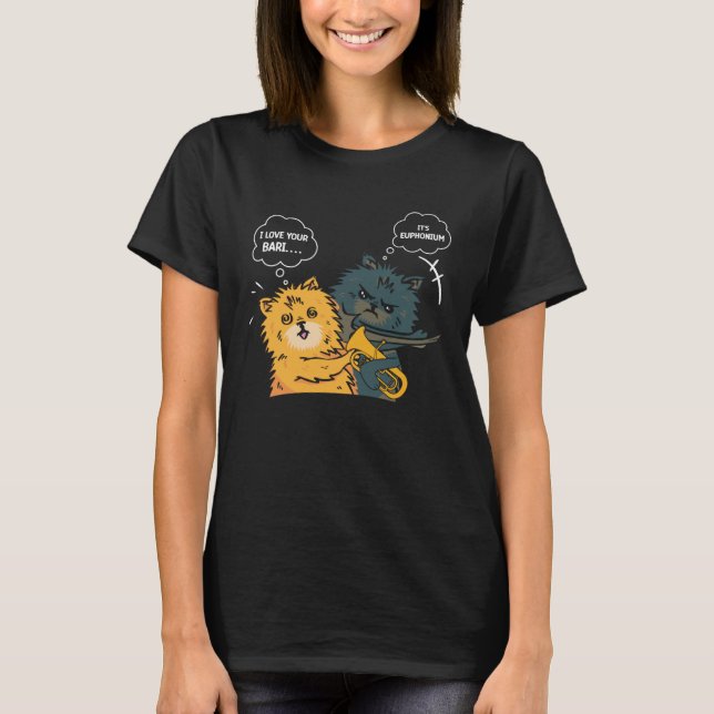 Euphonium Cat Slapping Euphoniumist T-Shirt (Front)