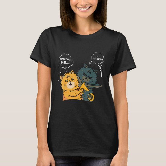 Euphonium Cat Slapping Euphoniumist T-Shirt (Front)