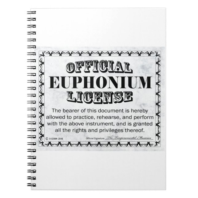 Euphonium License Notebook (Front)